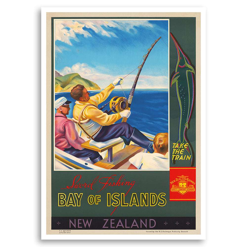 Vintage Travel Poster - NEW ZEALAND THE COUNTRY FOR THE ANGLER