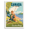 Vintage Travel Poster Canada for Fishing - Canada - Sticker